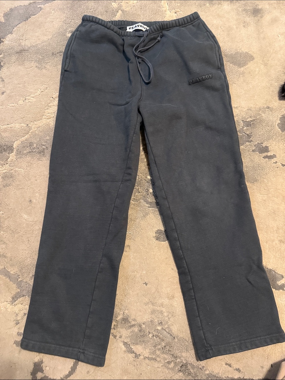 PLAYBOY Black Men's Sweatpants with Drawstring Waist